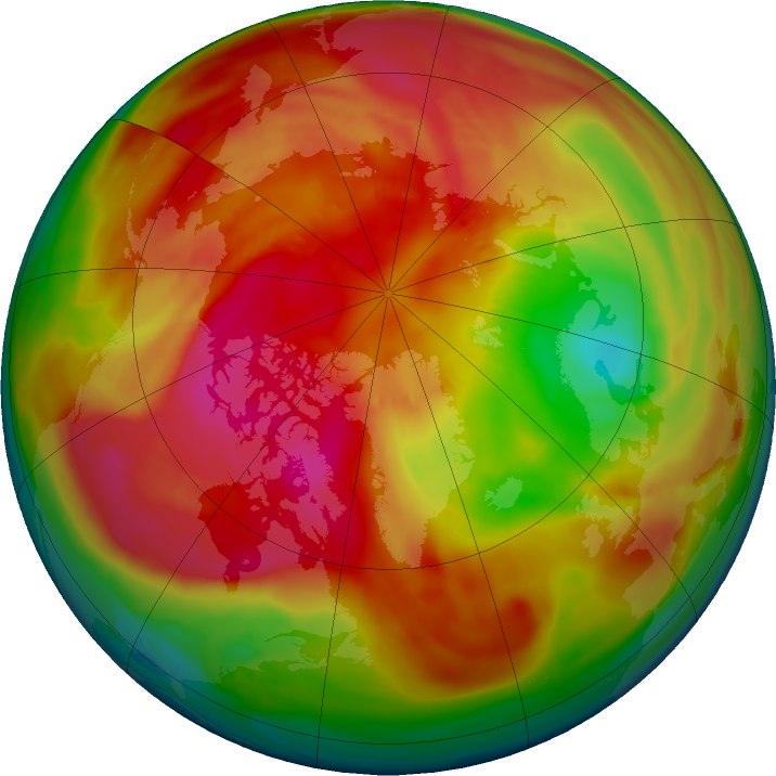 Arctic ozone map for 05 March 2024